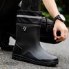 New men's short rain shoes non-slip and waterproof fashion rain boots fleece thermal rubber shoes kitchen work short water shoe cover