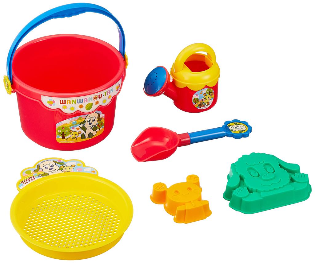Maruka Peek-a-Boo! Woof and Utan's First Sandbox Set with Toy Bucket, Ages 1.5 and Up, 187376