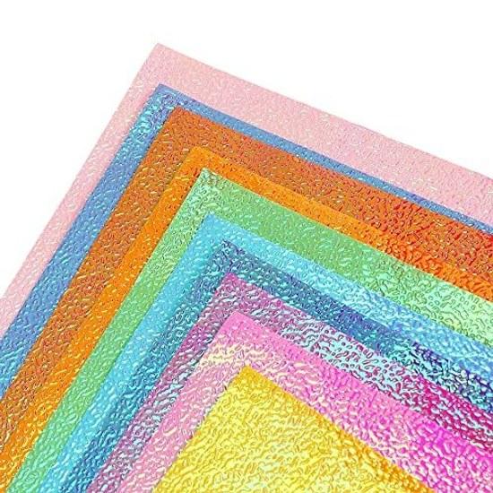 DFsucces Origami 100 Sheets Glitter Paper Aurora Color Foil 15cm 15 Colors Wrapping Birthday Party