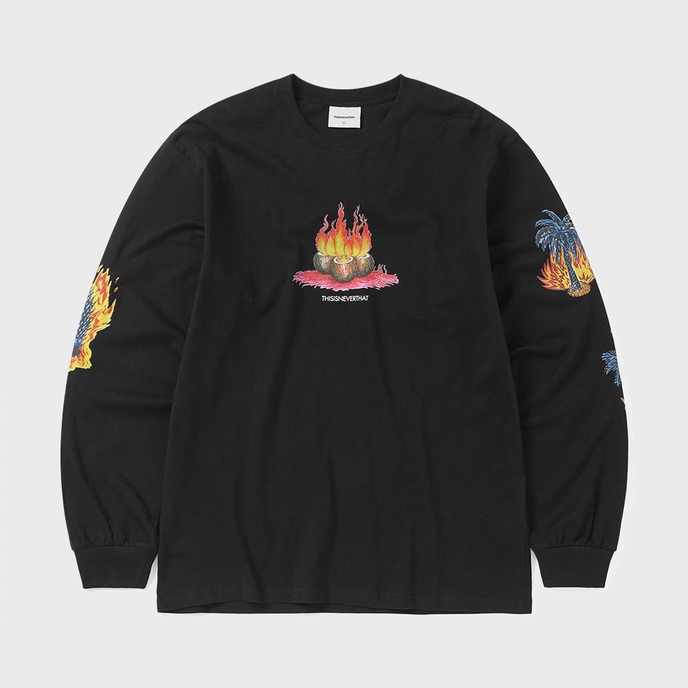 

ЭТО НИКОГДА БЫЛО ТАК Горящая Пальма L S Футболка Off bLack S