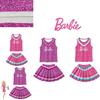 Barbie The Movie Purple Polyester Fiber Cosplay Dress For Kids Sizes)