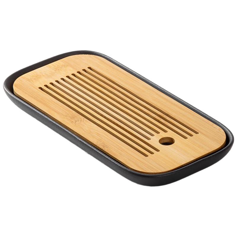 

Xiao Ya Gold & Jade Pattern Ceramic Gongfu Tea Tray