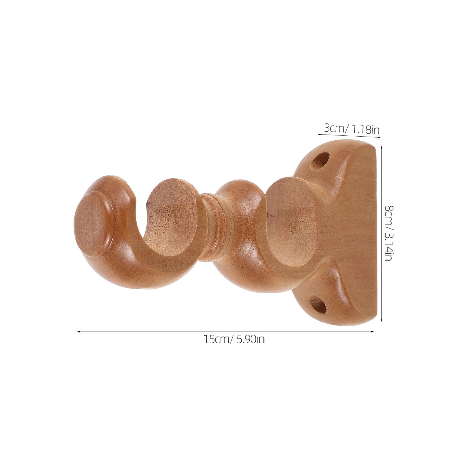 

2Pcs Window Curtain Rod Support Wood Drapery Brackets Double Rod Holder Roman Pole Fixed Bracket Wall Mount Beige 28Mm other