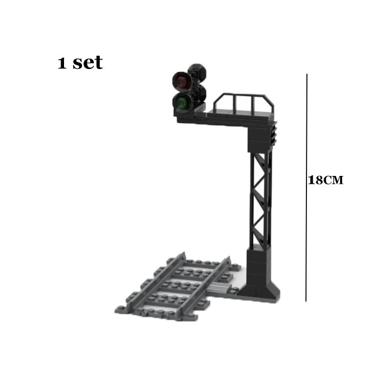 City Train Parts Tracks Train Station Bricks Railway Buffer Stop Model Rails Straight Curved Railways Building Blocks MOC Toys