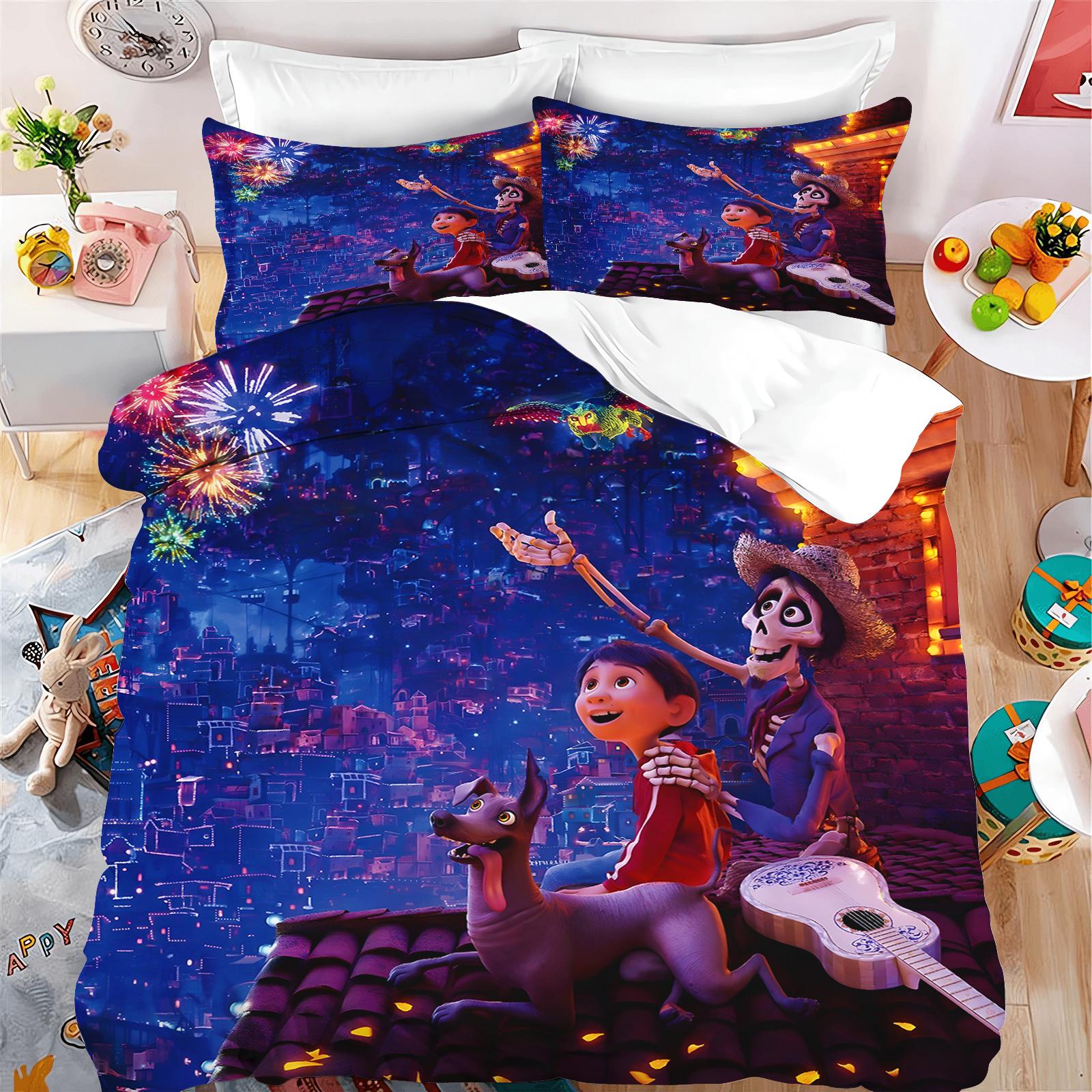 Cartoon Coco Bedding Set Duvet Cover 100% Polyester Childlike Innocence Bedroom Decor Adult Gift 135x200cm