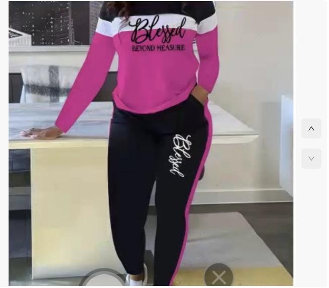Women's Two-Piece Letter Print Striped Set: Casual Long-Sleeve T-Shirt & Sweatpants/Leggings