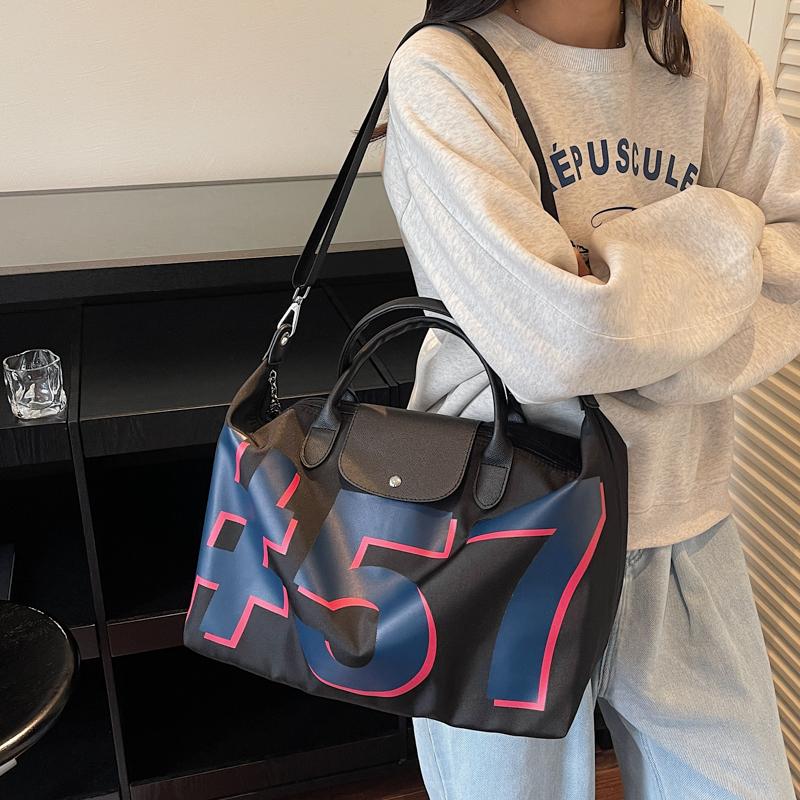 Reisetasche mit großer Kapazität für kurze Strecken, Damen-Sporttasche, Pendler-Tragetasche mit Buchstabenaufdruck