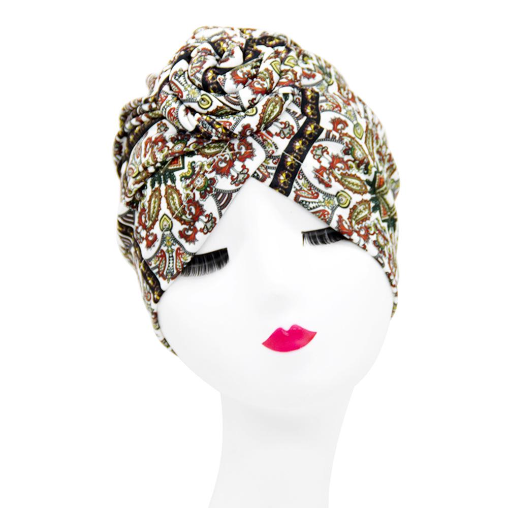 Stylish Donut Turban Hat: European & American Ethnic Swirl Design