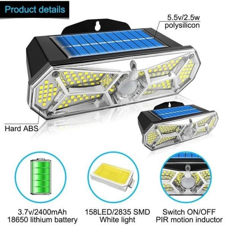 (1/2/3/unit) 5000W Solar Wall Lamp IP65 Outdoor Garden Waterproof LED Human Sensing Light