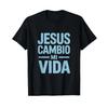 Jesus Changed My Life Lustiger Spruch Spanisch T Shirt Vintage Washed Unisex Graphic Homme Soft