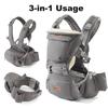 Sunveno Baby Hip Baby Back Easy to Wear Carrier, Seat, Carrier, Carrier, Face-to-Face Carry, Washable, (Gray)