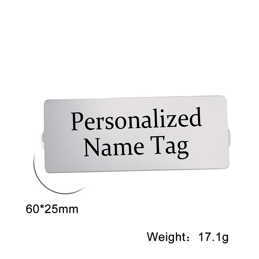 

Lemegeton Personalized Custom Name Badge Brooch Pin Engraved Logo Text Business ID Stainless Steel Customized Brooches Gifts