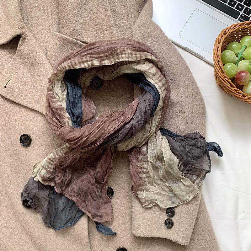 Scarf shawl high-end new style outer fashion splicing warm multi-purpose scarf tie-dye shawl