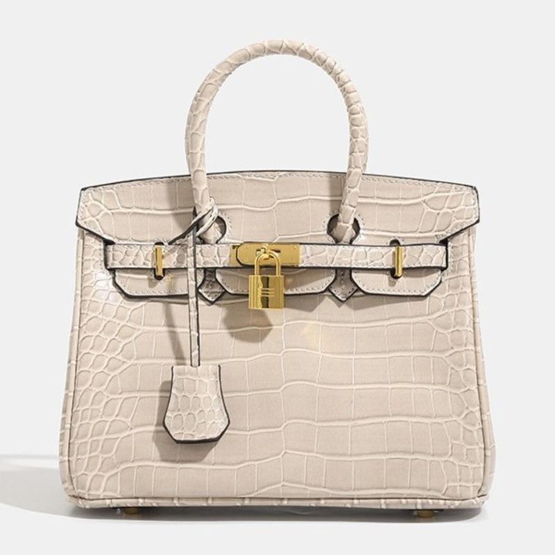 Crocodile Pattern Platinum Bag New Women's Large-capacity Commuter Handbag Shoulder Bag Messenger Bag
