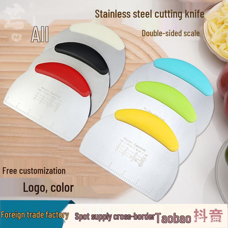Stainless Steel Faceted Blade Multi-Purpose Scraper Tool for Baking, Flour, Nougat, and Noodle Cutting чёрный