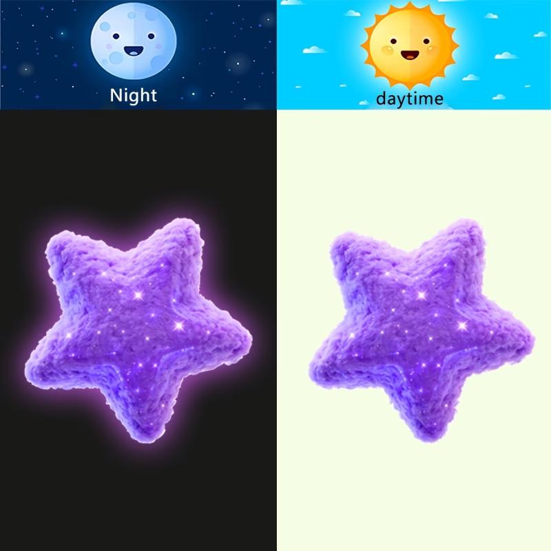 Glow-In-The-Dark Switch Stickers Purple Star Green Fairy Design Self-Adhesive Removable Pvc Wall Sticker Home Decor Luminous Art