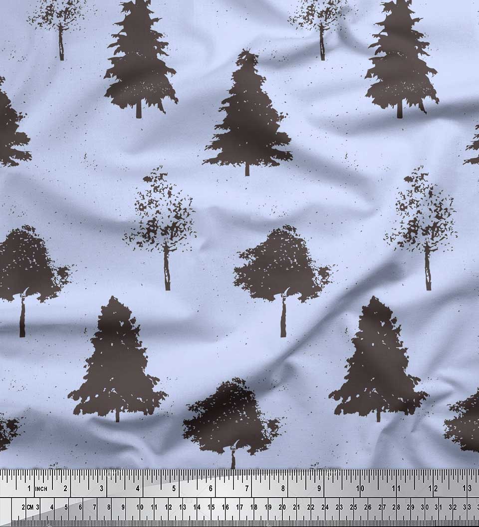 

Трафарет для тканини Soimoi Brown з японським креп-сатином. Друк на дереві. Тканина на метри 42 дюйми 42 Inch Wide - Poly Crepe синій