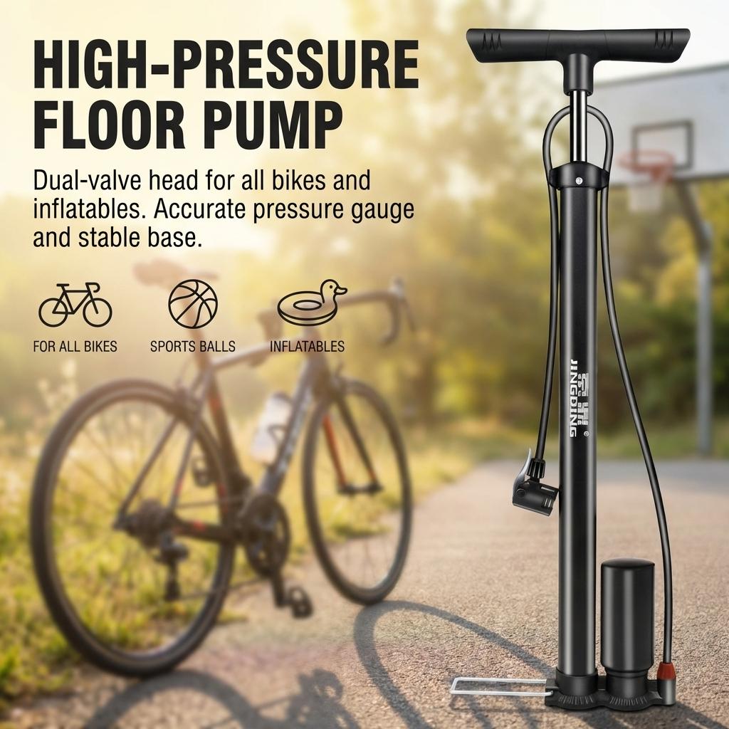 Portable High-Pressure Hand Pump For Bike Electric Vehicle Basketball Durable And Multi Functional