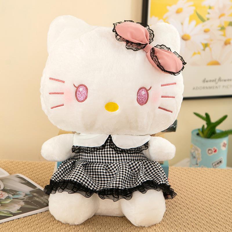 Plush Doll Boutique Black KT Cat Throw Pillow Scissor Machine Exchange Doll Gift