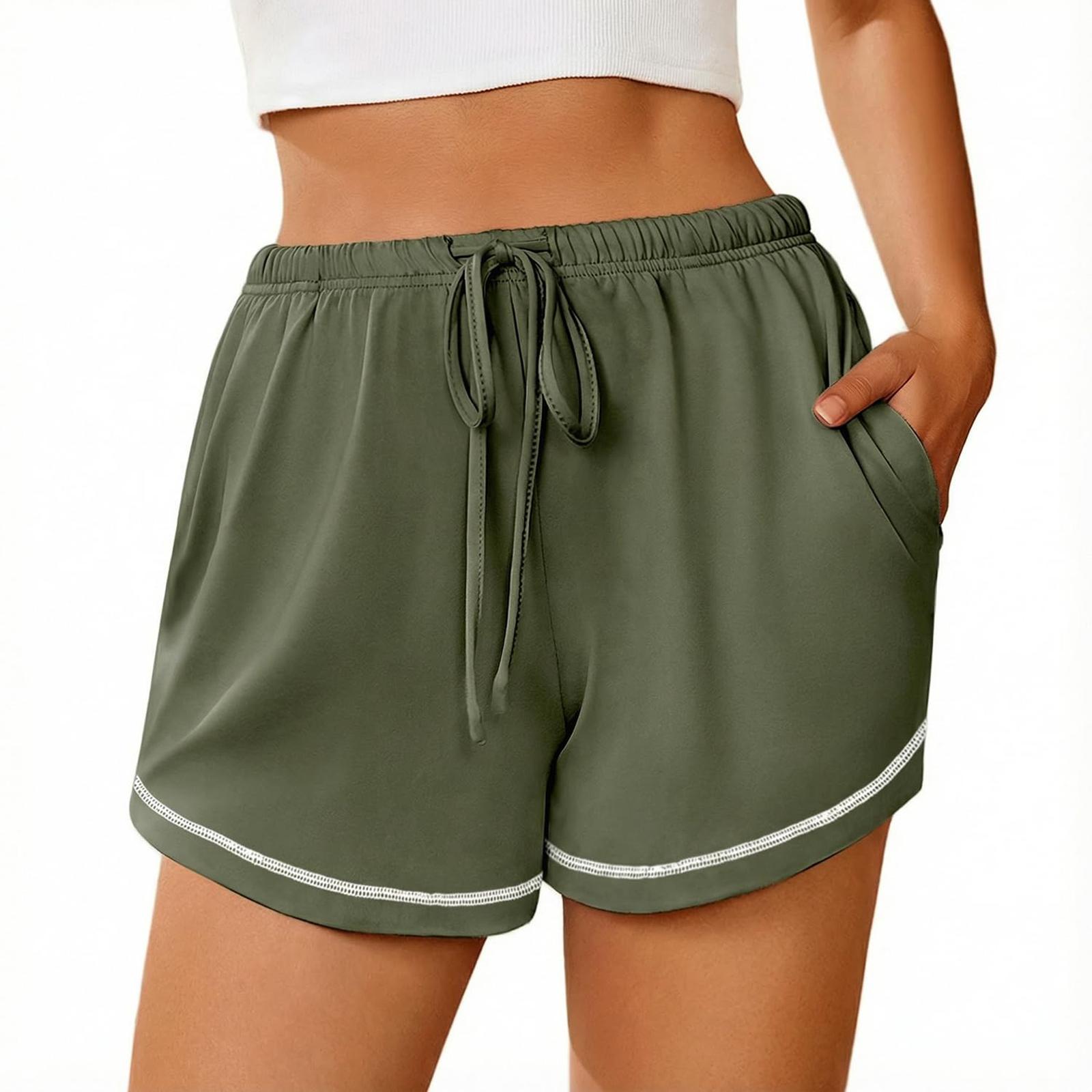 Summer Shorts For Women Casual High Waist Wide Leg Shorts S