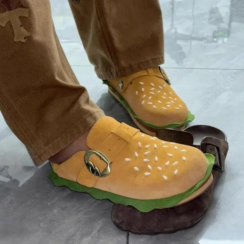 2025 Women Flat Hamburger Slippers Autumn Hot Fashion Sandals Comfortable Lightweight Designer Slippers Outdoor Women