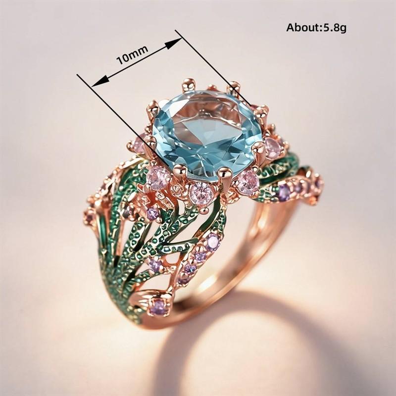 Huitan Delicate Flower Ring for Women Engagement Accessories with Brilliant Cubic Zirconia Exquisite Wedding Jewelry Gift