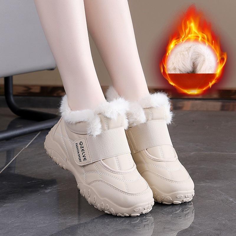 Winter Women s Thick Soled Non Slip and Plush Casual Shoes Warm Plush and Durable Women s Ankle Boots Retro Outdoor Sneakers 35