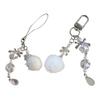 Winter Phone Accessory Frosted Snowflake Charm With Plush Ball Ornament