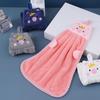 Cartoon Little Pig Coral Fleece Hand Towel - Cute, Absorbent, Ideal for Kids' Hand Wiping in Kitchen