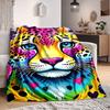 1pc Colorful Leopard Print Blanket - Perfect Gift for Birthdays, Christmas & Halloween- Soft, Warm & Versatile Yy250909146