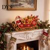Ornamento per Casa Vacanze Slitta di Babbo Natale Centrotavola Natalizio, Ciotola da Portata Multi-Scomparto per Caramelle e Frutta, Ciotola Contenitore Claus per Tavolo Festivo per