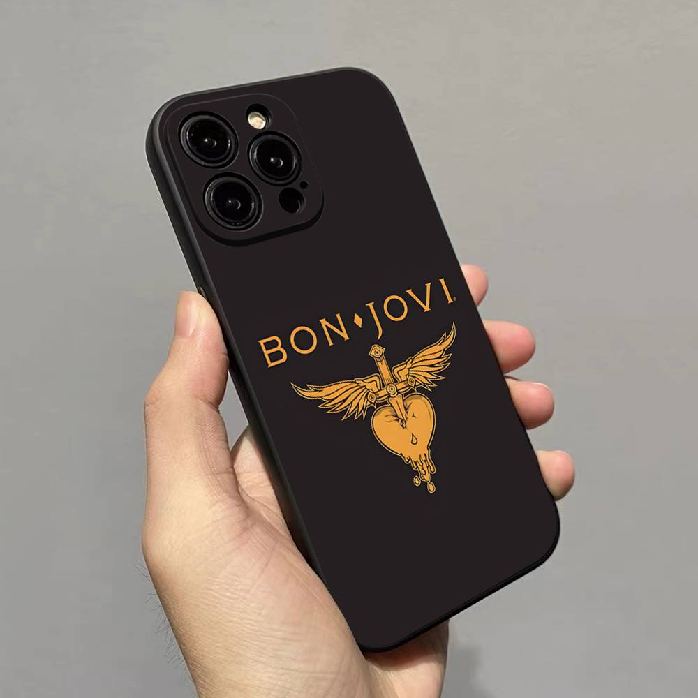 

B-BonS J-Jovi Phone Case For Iphone 16 15 17 13 14 12 11 Pro Max Plus Black Shell Cover Case iPhone 17pro max