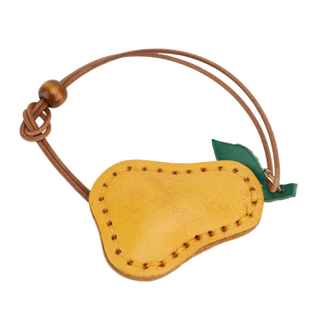 Niedlicher Fruchtanhänger Rindsleder Vintage Dekoration für Schlüsselanhänger Geldbörse Handtasche Handyhülle Birne