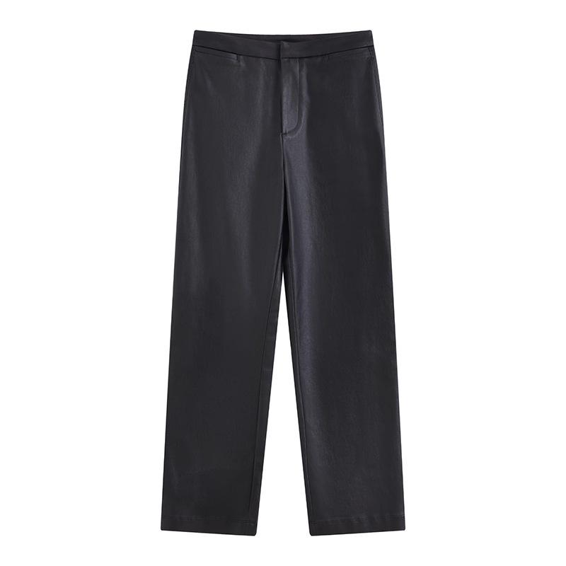 

2025 Autumn/Winter Women s High-Waisted Slimming Wide-Leg Pants - Drapey, Elegant, Fashionable, Loose Fit, Straight-Leg Design. XL чёрный