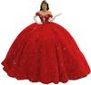 One Shoulder Wedding Dress Large Skirt Trailing Blue Sequin Evening Dress Bar Mitzvah Princess Dress
