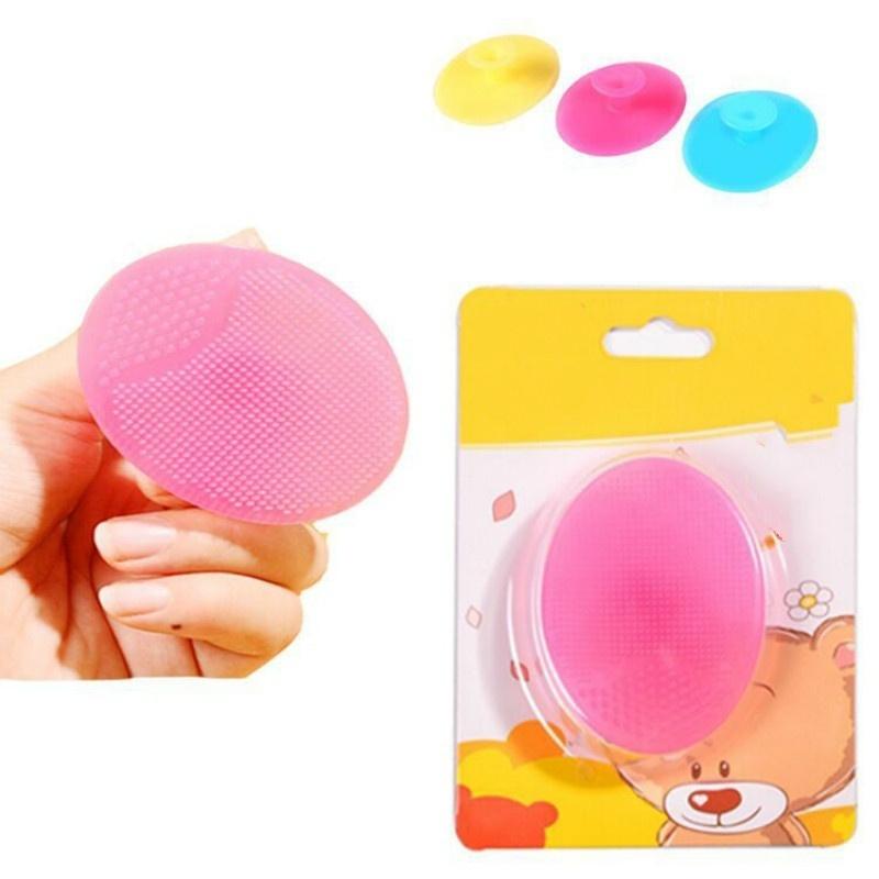 Children's silicone shampoo brush baby clean bath rub baby massage brush random