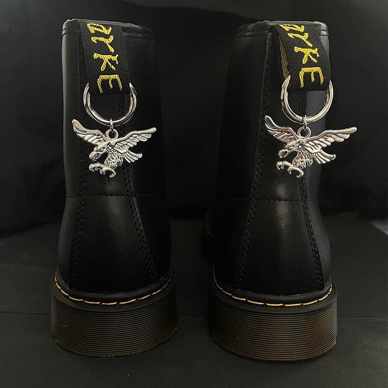 Boucle de chaussure en métal, épée gothique, Serpent de flamme, pentagramme Martens, Punk, bricolage, boucle circulaire détachable, pendentif Animal, accessoires de chaussures