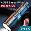 Super Bright White Laser Flashlight Type-C Rechargeable Small Handheld LED Spotlight for Outdoor Emergency Camping