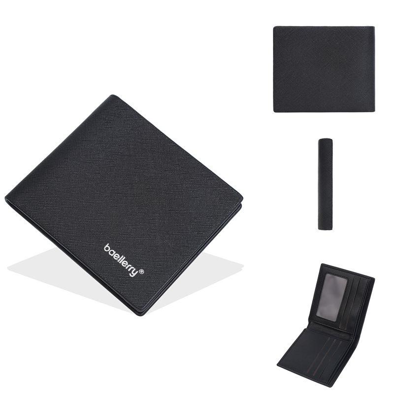 

Baellerry Men Short Wallets Fashion Design Thin Card Holder Coin Purses GZW 11*9.5*1.5cm чорний
