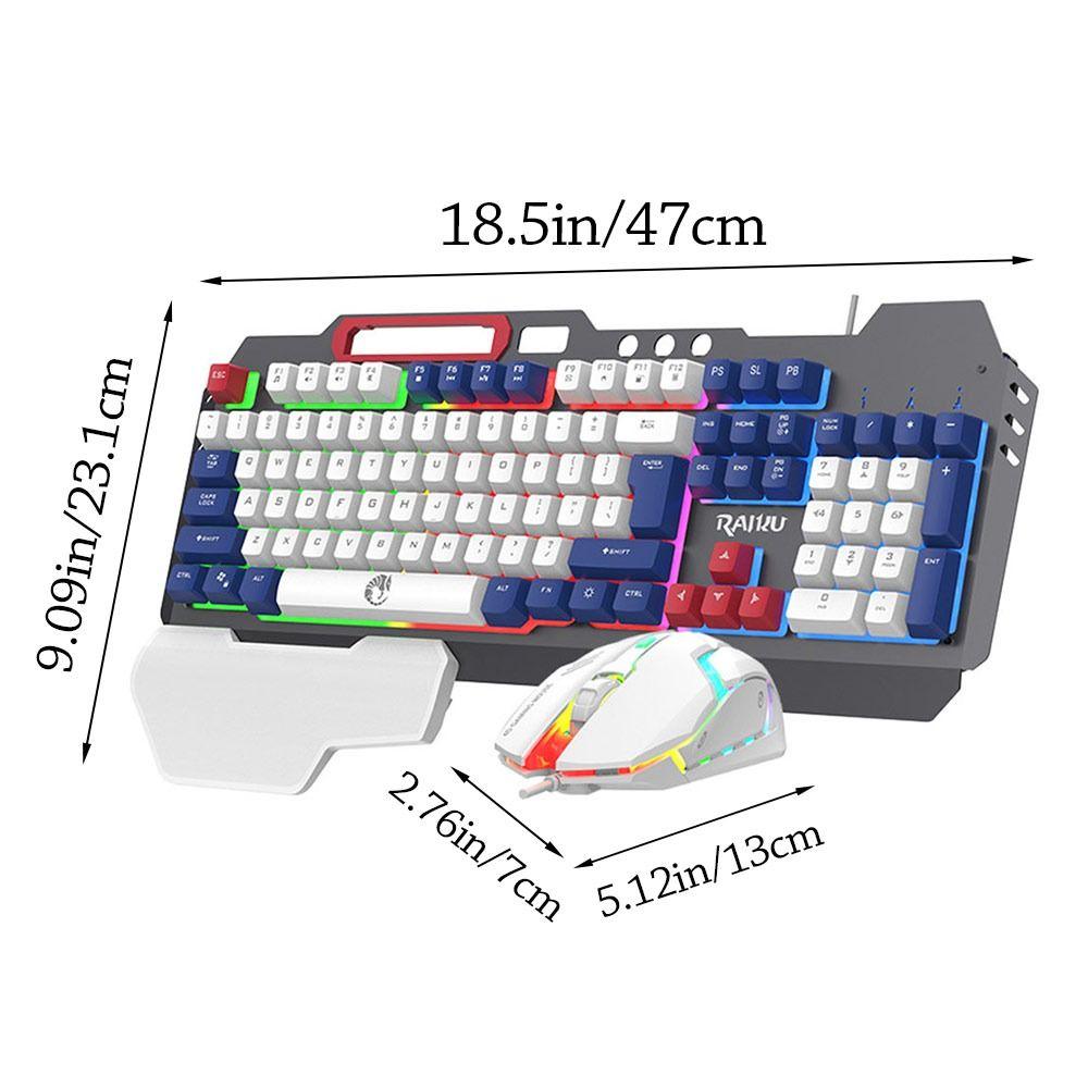 104 Keys RAIKU T16 Keyboard USB Connection Gaming Mechanical Keyboard Keyboard Mouse Set  Office