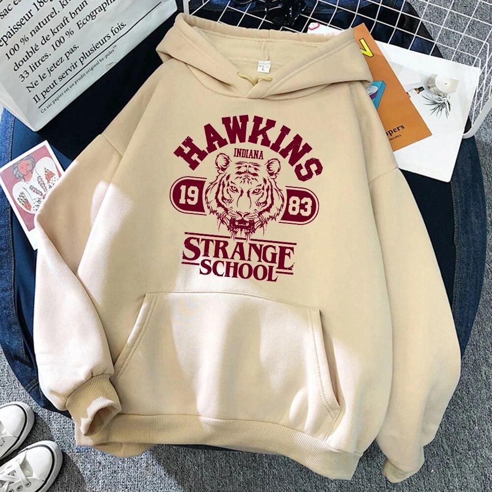 

Red Pattern 1983 Tiger School Printed Hoodies Unisex Cartoon Loose Streetwear Harajuku Loose Clothing Autumn Pocket Unisexs Pullover