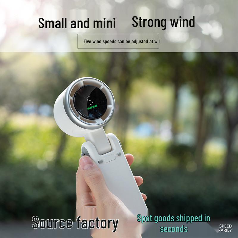 

USB Handheld Fan: Digital Display Mini High-Speed Turbine with Strong Wind for Convenient Outdoor Use 177*64*58