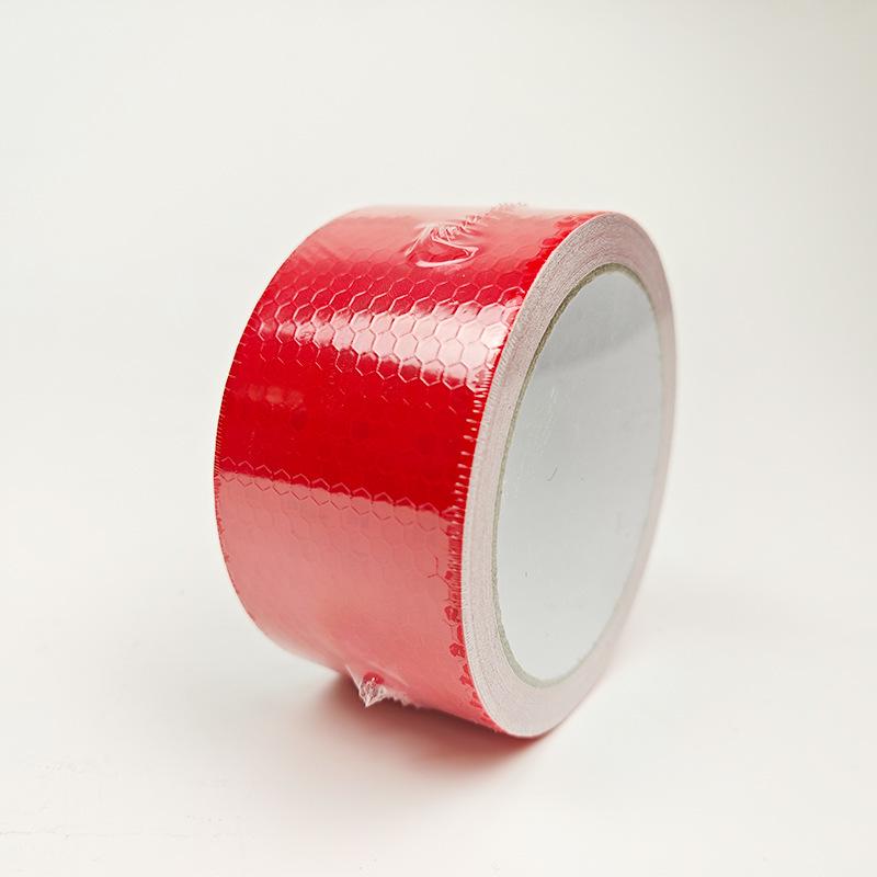 Red & White Reflective Safety Tape: High Viscosity, Waterproof, Wear-Resistant Warning Strip for Vehicles