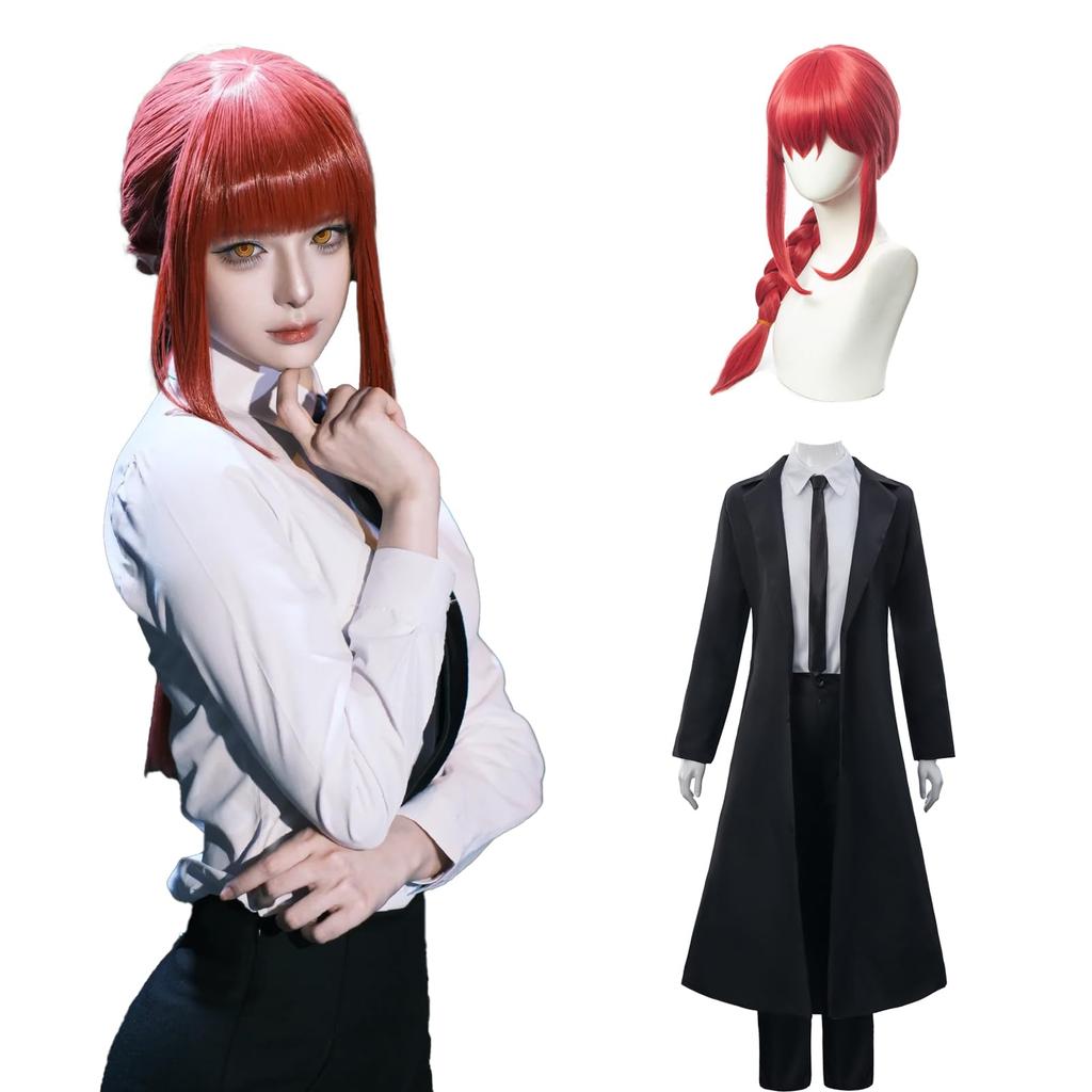 Makima Cosplay Wig Included Anime Chainsaw Man Manga Chain Saw Man Makima Costume Set Halloween Costume Photoshoot Costume Event M [CR ROLECOS]