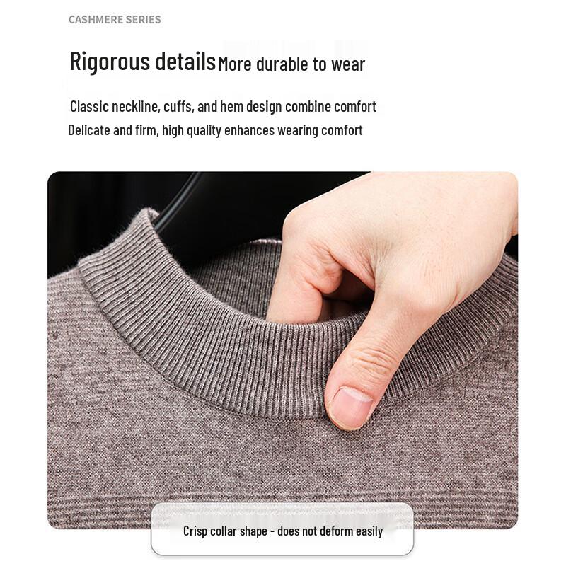 Romon Men's Mock Neck Thickened Knit Sweater LZ6361