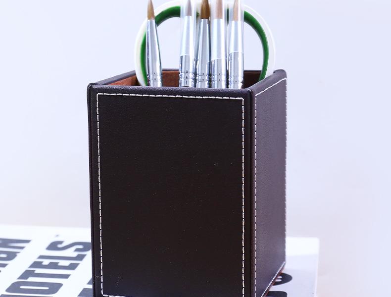 Multifunctional PU Leather Pen Holder and Desk Organizer