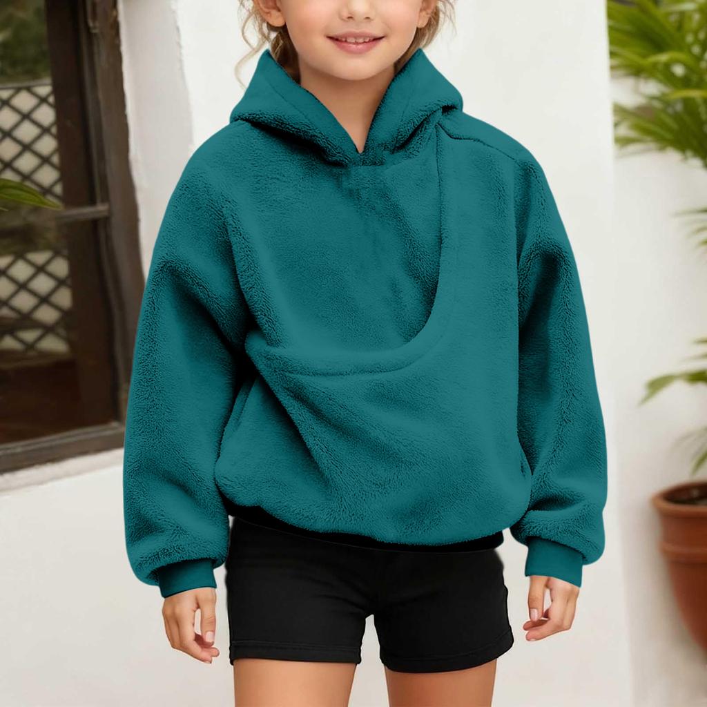 Boys and Girls Fall Winter Casual Long Sleeve Hooded Sweatshirt Pullover for Everyday Wear
