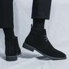 Mens Brand Suede Leather Cowhide Boots Men Business Casual Leather Shoes Warm Plush Oxford Lace Up Shoes for Men