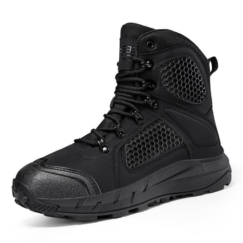Men's Breathable Tactical Desert Boots - Non-slip, Wear-resistant High-Top Combat Boots for Outdoor Use