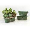 Modern Oval Iron Plant Pot Container With Reinforced Handle Rustproof Suitable For Indoor Outdoor Greeneries Arrangement